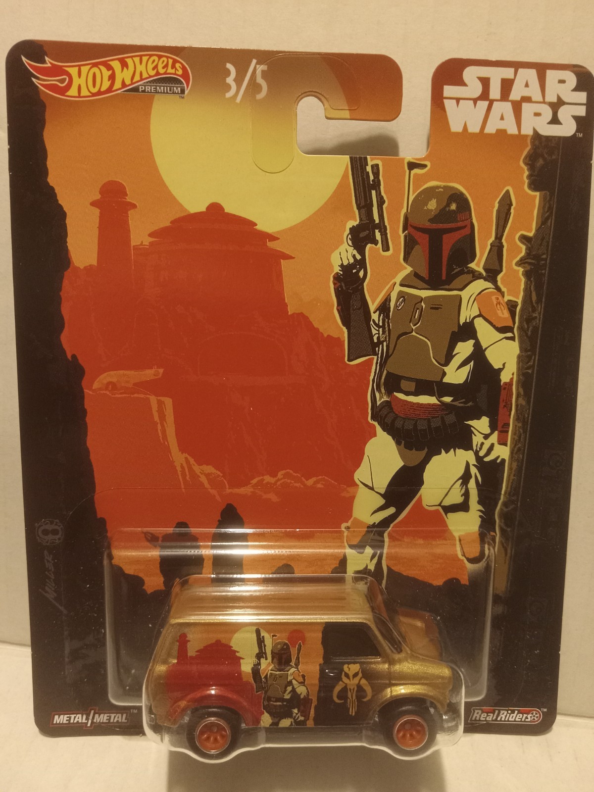 Hot Wheels Premium Star Wars Ford Transit Supervan Boba Fett Real Riders Metal