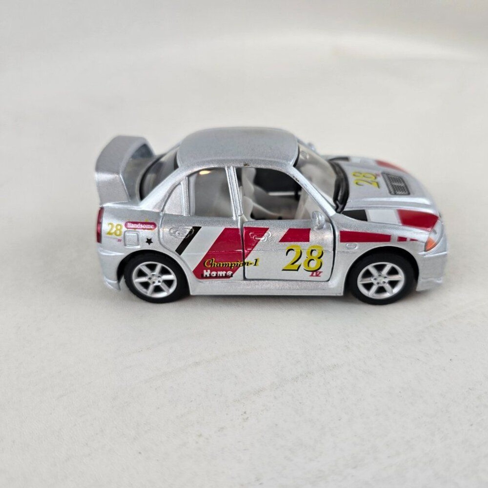 Kinsfun 3 Turbo Racer Pullback Die-Cast Toy Car Kintoy Champion 5” Turbo Grey