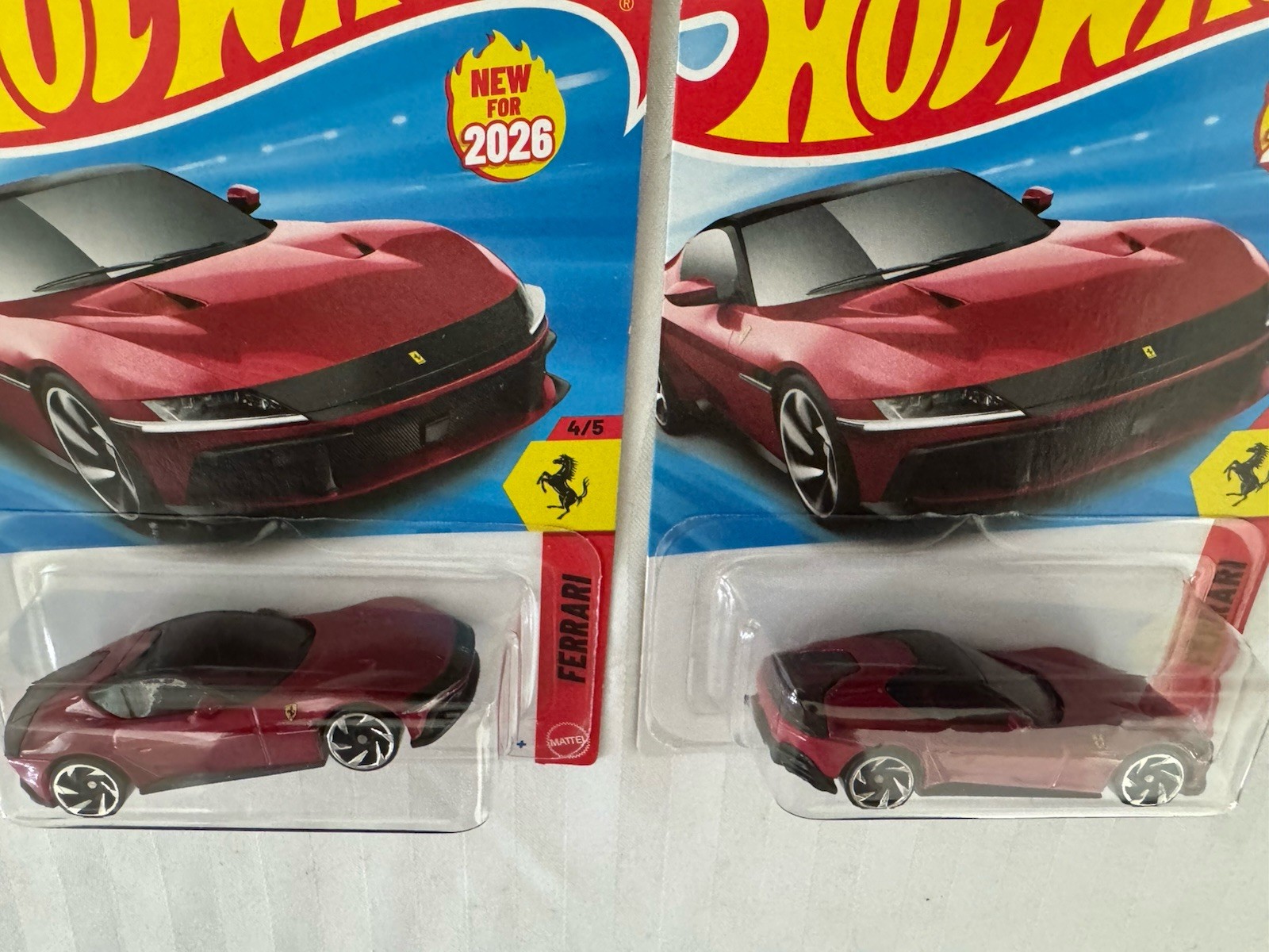 Hot Wheels New 2026 Ferrari Series #94 Ferrari 12Cilindri Dark Red Lot of 4