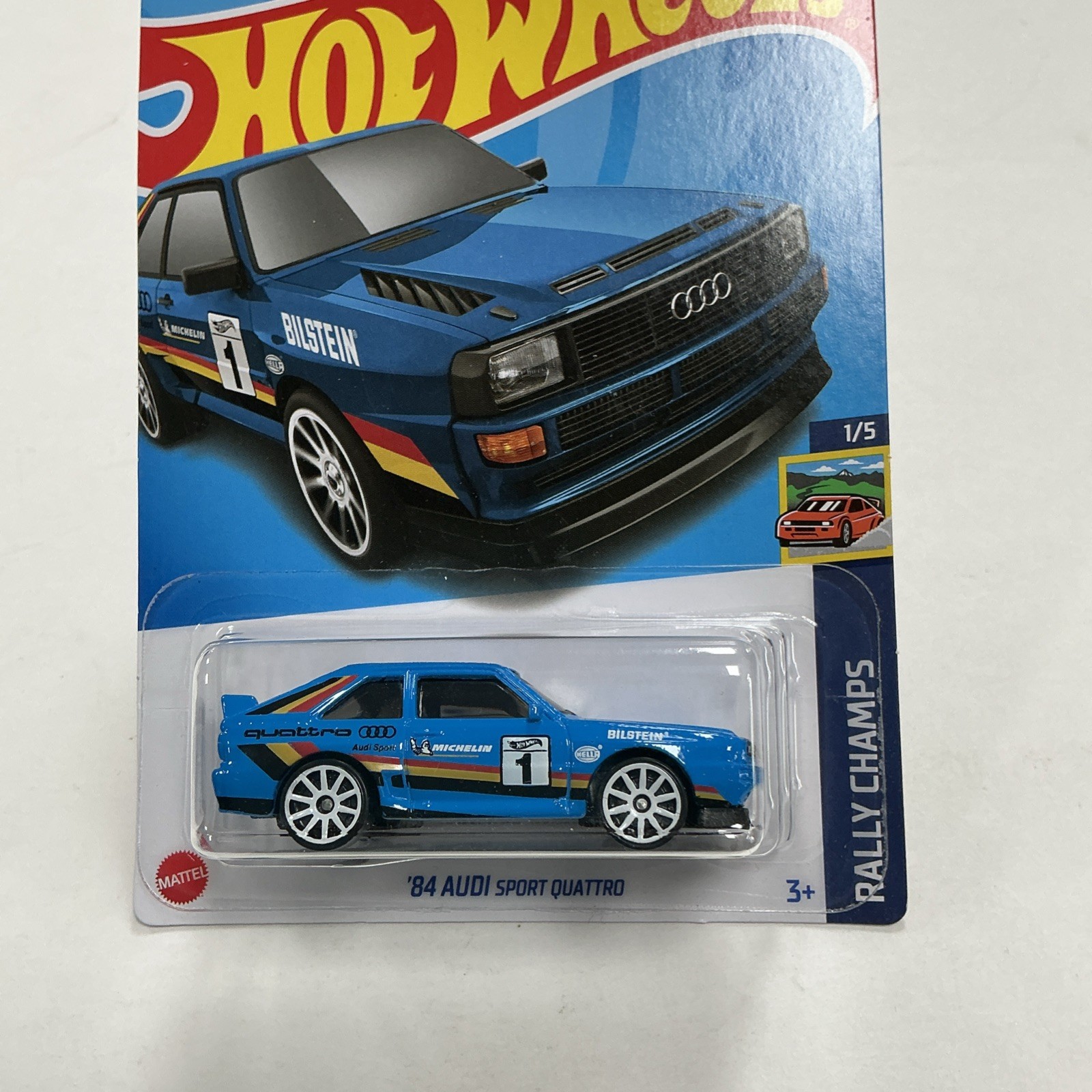 2022 HOT WHEELS RALLY CHAMPS 1984 AUDI SPORT QUATTRO DIECAST BLUE CAR 180/250 SH