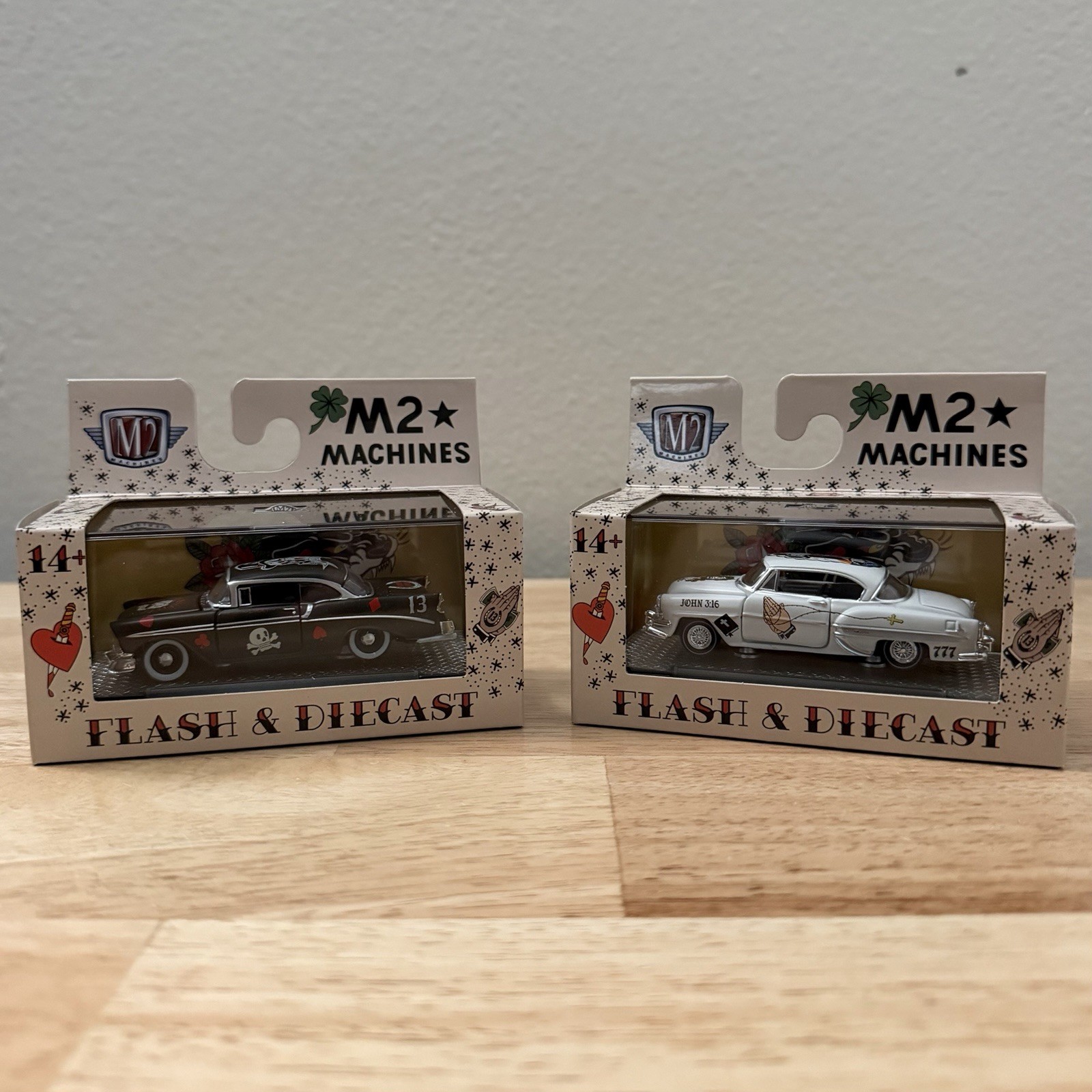 2026 M2 Machines 1954 & 1956 Chevrolet Bel Air CLASSIC TATTOOING Lot of 2 pcs