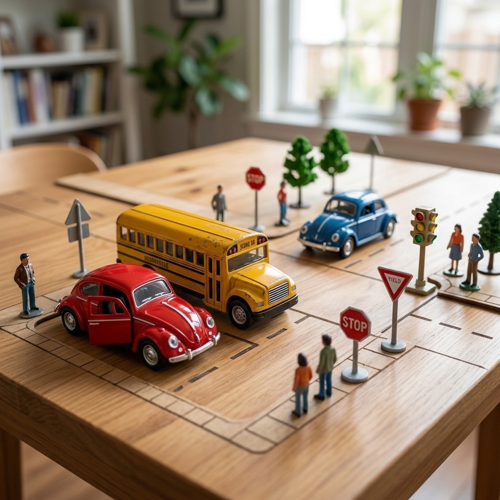3Pcs Alloy Pull Back Toy Cars Set Red Blue Beetle Yellow School Bus Kids Gift