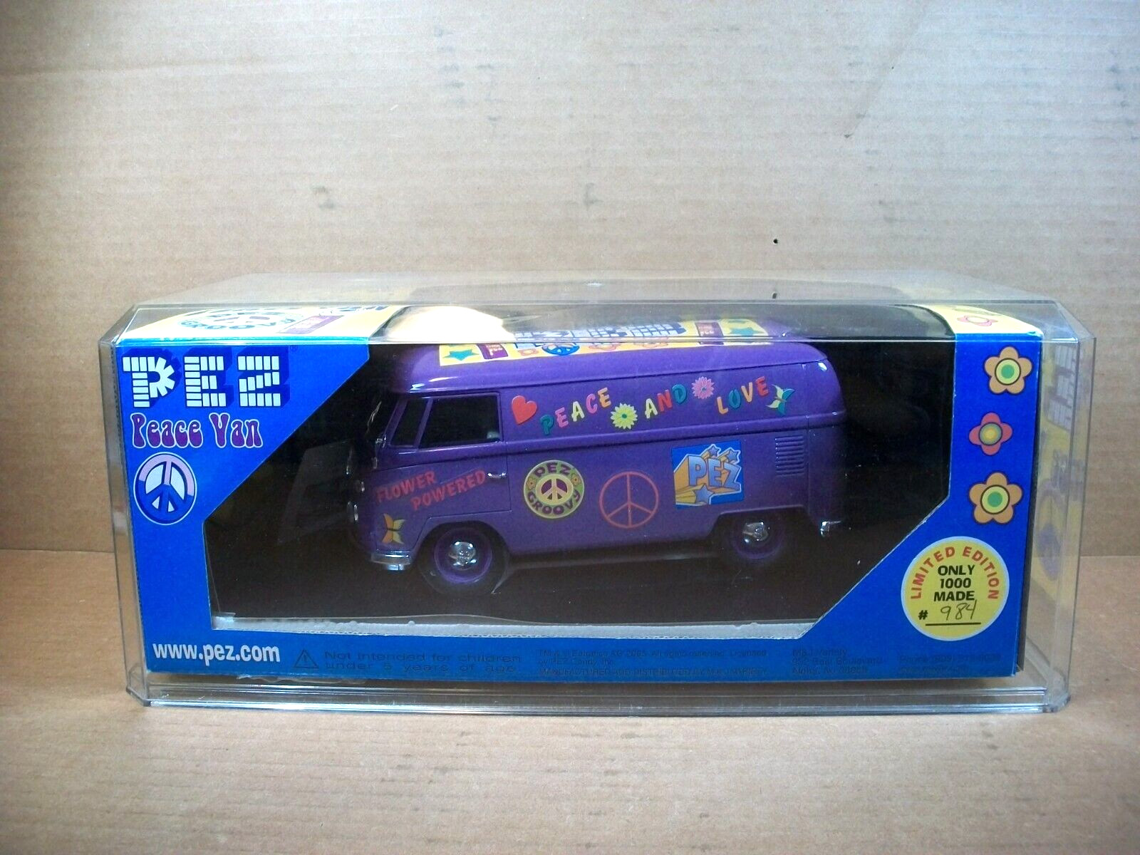 1:18 Scale VW Microbus “PEZ PEACE VAN” ~ #984 of 1000 ~ with Display Case