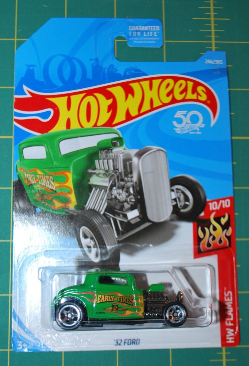 2X – 2018 Hot Wheels – Early Times ’32 Ford & Custom ’53 Chevy – HW Flames