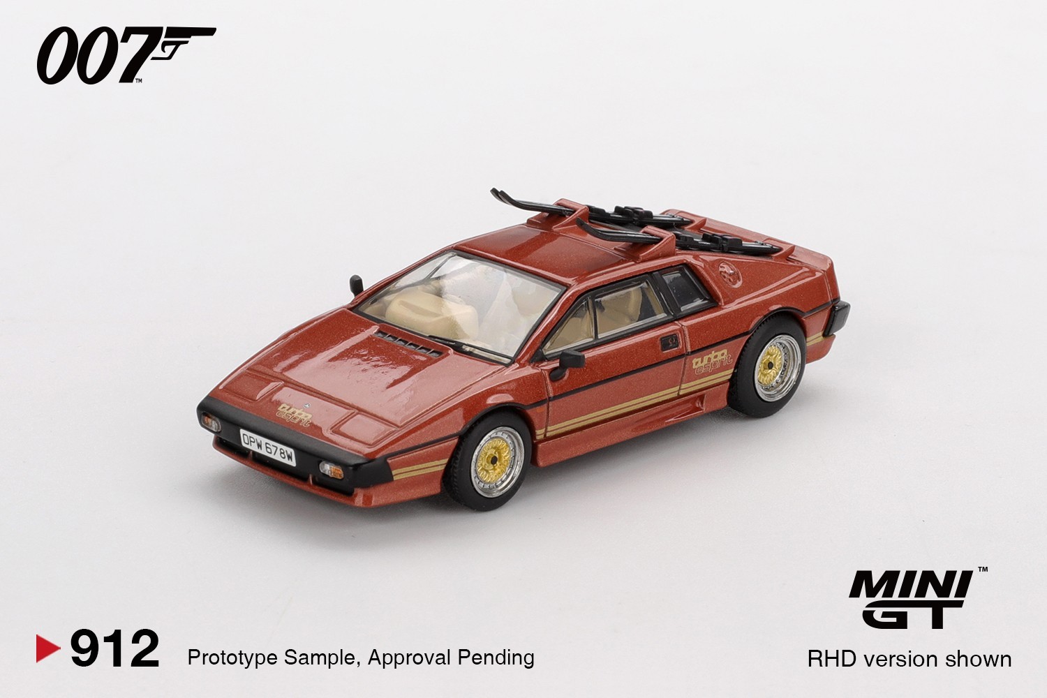 Mini GT 1:64 Lotus Esprit Turbo Copper Fire Metallic “For Your Eyes Only” #912
