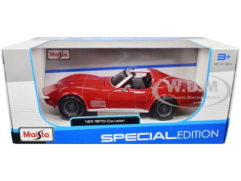 1970 CHEVROLET CORVETTE RED 1/24 DIECAST MODEL CAR BY MAISTO 31202