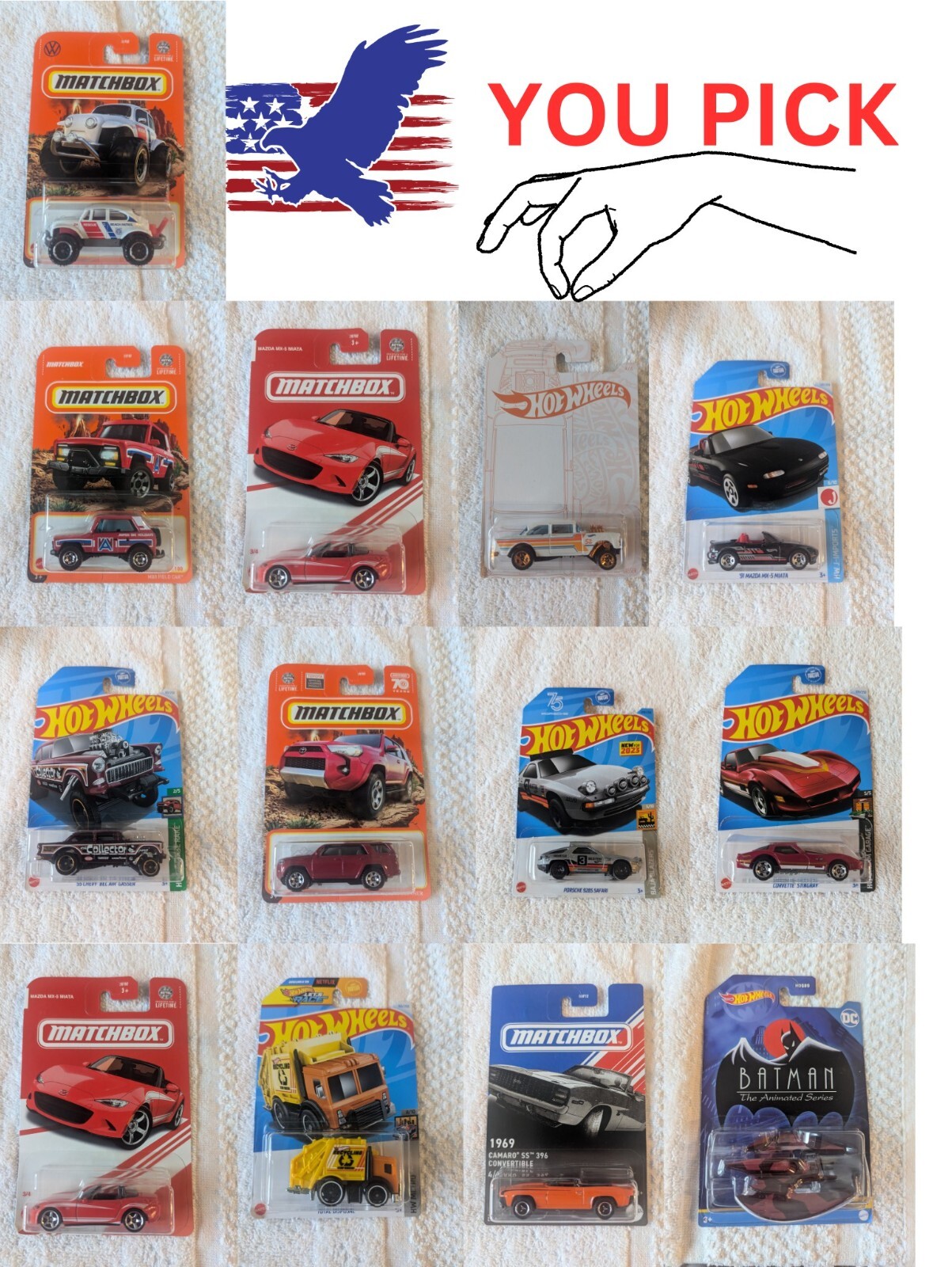 Hot Wheels Mainline 🏁 You Pick, 55 Chevy Gasser, Matchbox, VW Beetle, Corvett
