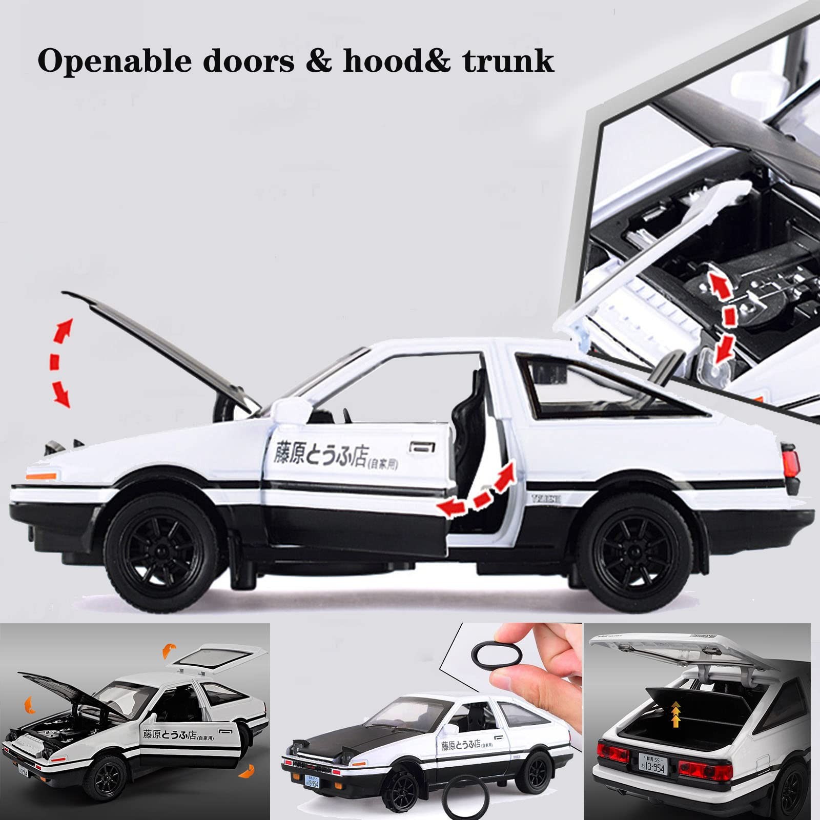 Initial D Trueno AE86 Alloy Diecast Car Model, Sports Car Toys for and Adults…