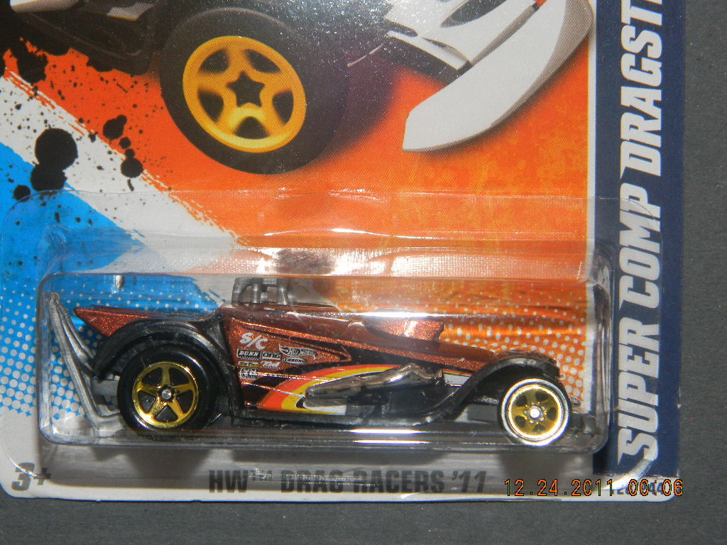 HW HOT WHEELS 2011 HW DRAG RACERS #8/10 SUPER COMP DRAGSTER HOTWHEELS COPPER