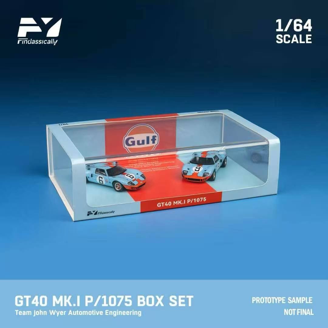 Finclassically 1:64 GT40 Gulf Livery 2-Car Set Diecast Collection US BASEDSELLER