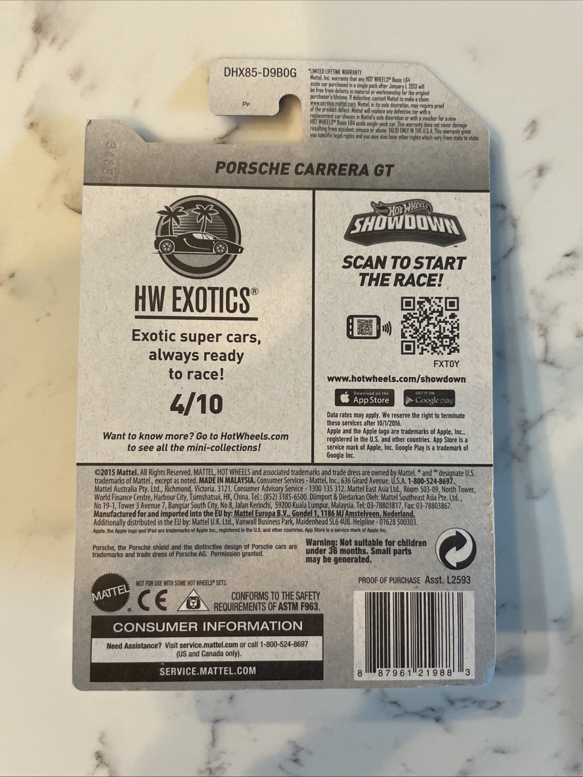 2016 Hot Wheels Zamac PORSCHE CARRERA GT – HW Exotics 4/10