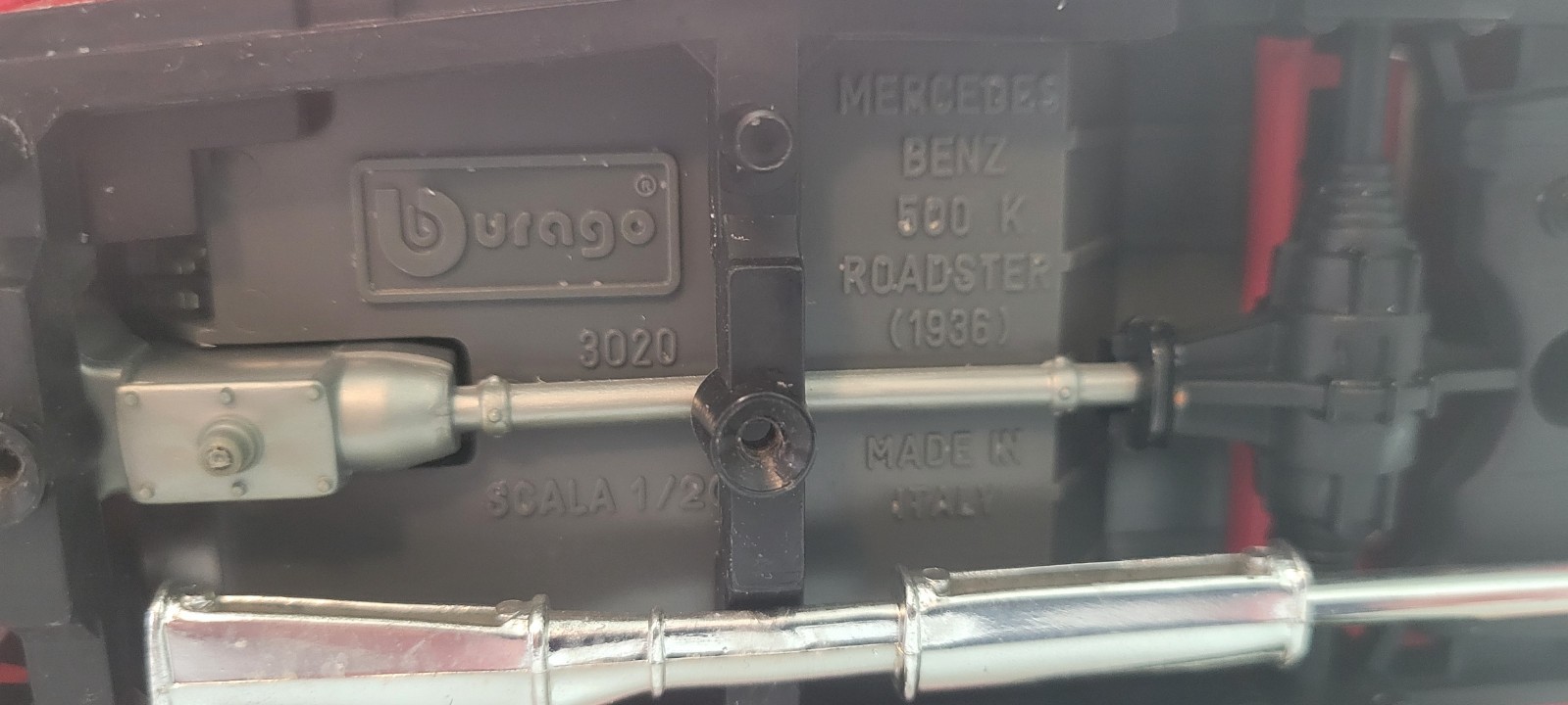 1936 Mercedes Benz 500 K Roadster 1:20 by Bburago Model #3020 with Stand