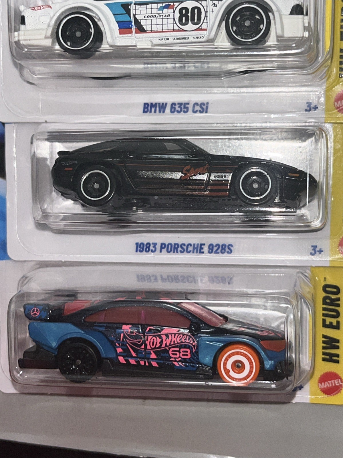 2026 Hot Wheels HW EURO Mercedes-Benz CLA HW | BMW 635 CSi | 1983 Porsche 928S