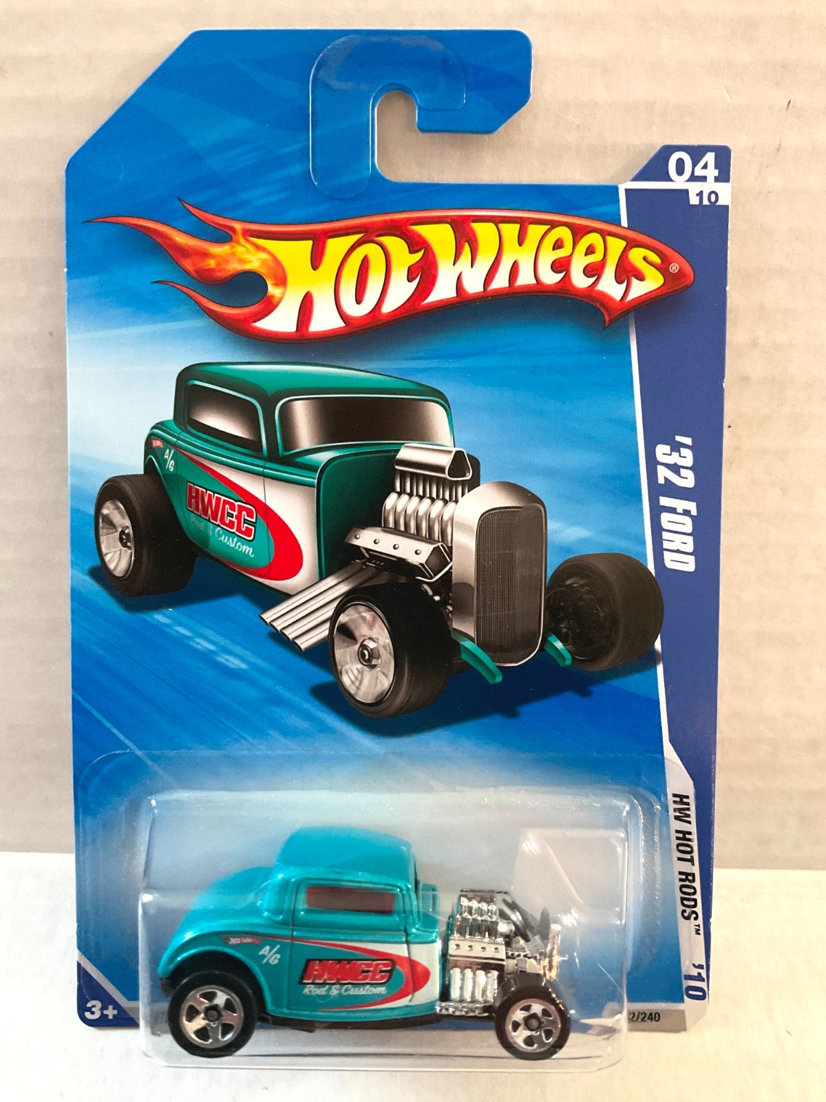 Hot Wheels 32 FORD COUPE – 2010 Hot Rods #142 – Teal, HWCC Rod & Custom