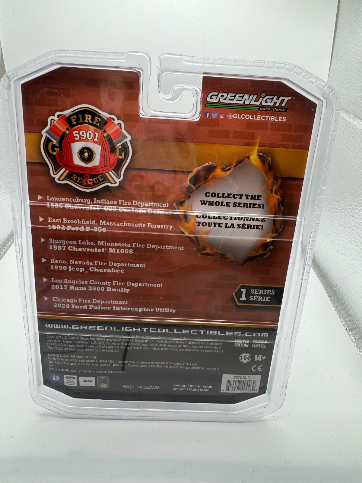 GREENLIGHT 1/64 DIECAST FIRE & RESCUE 1990 JEEP CHEROKEE RENO, NV FIRE DEPT.
