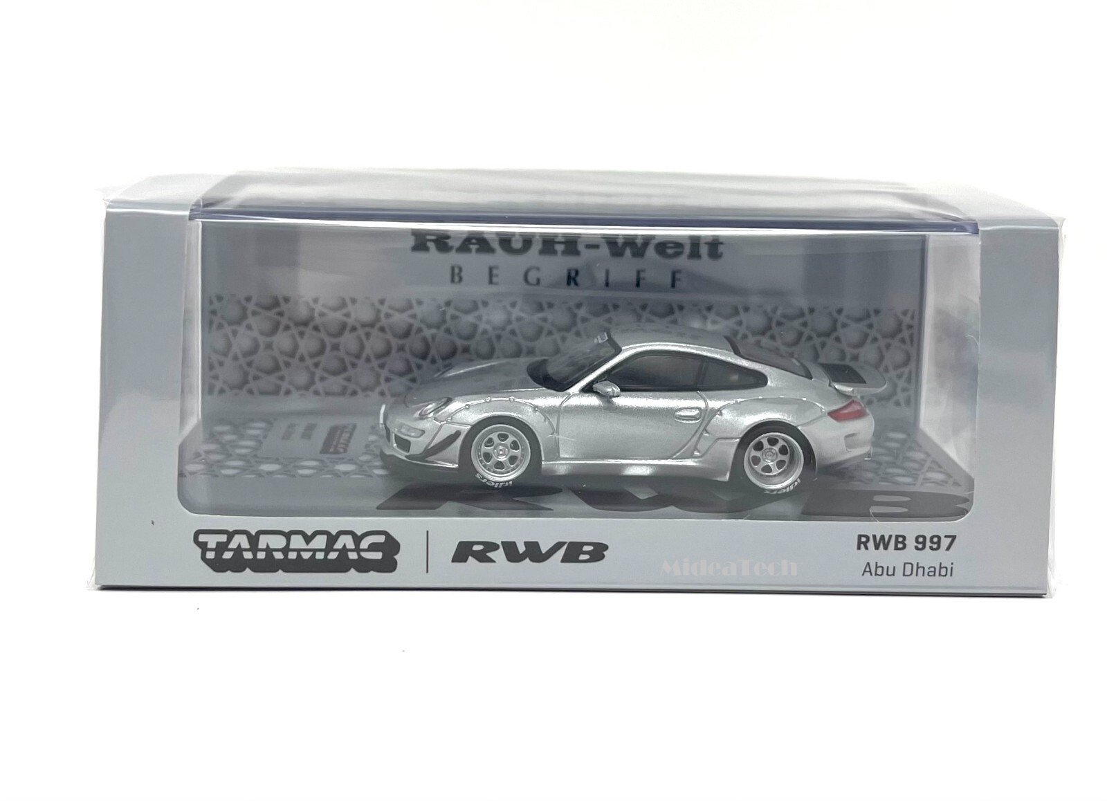 Tarmac Works 1:64 RWB 997 Abu Hhabi Silver Porsche Diecast Model Car T64-057-AB