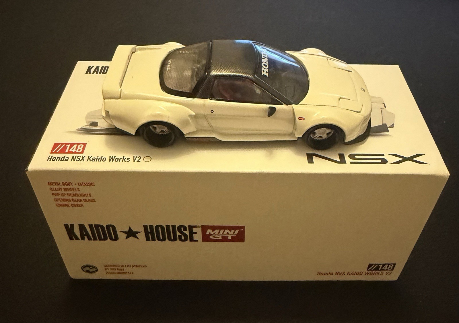Kaido House x Mini GT 1:64 Honda NSX (NA1) Kaido WORKS V2 White KHMG148