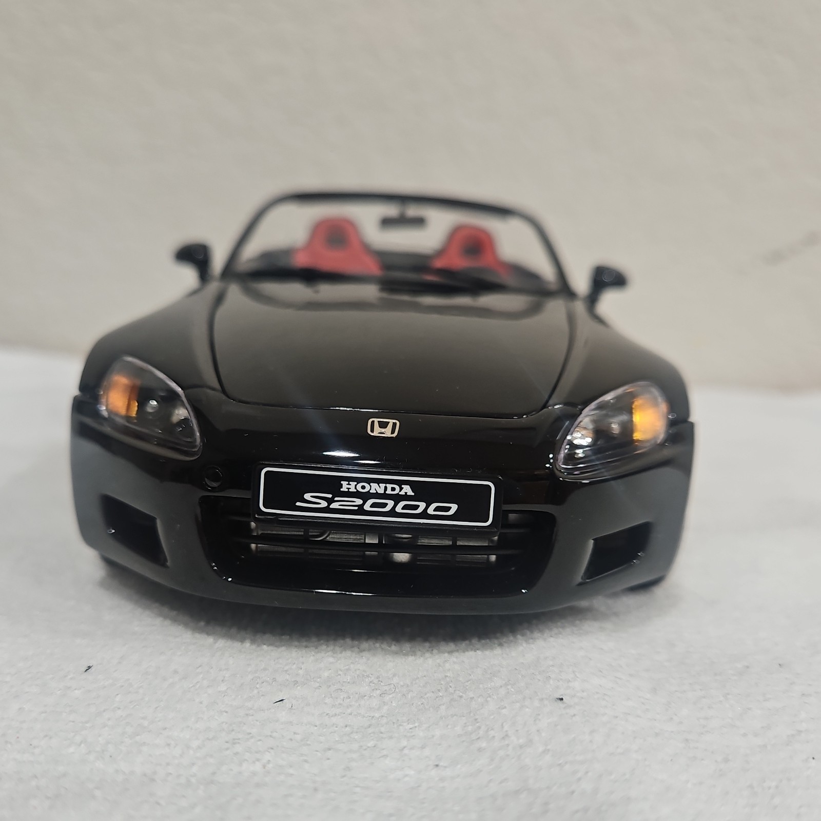 AUTOart Honda S2000 Convertible Diecast Model Car Black/Red Opening Hood & Doors