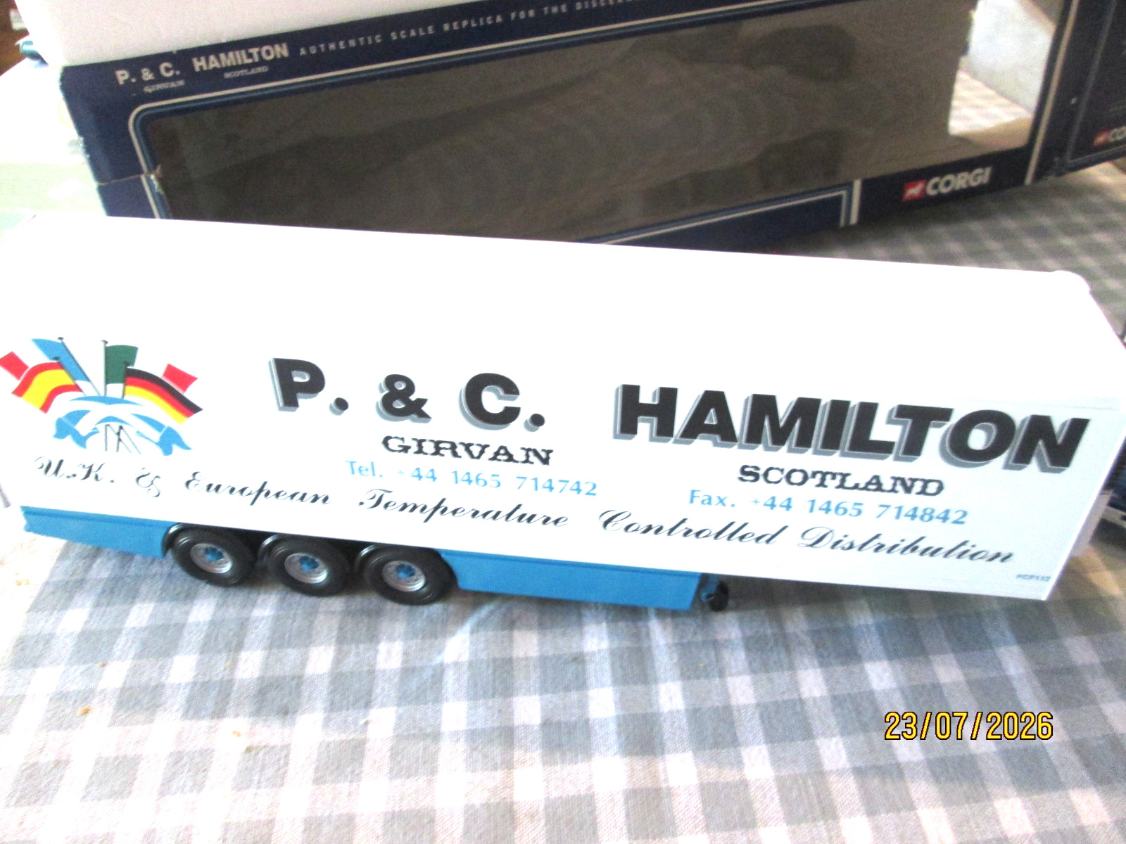 Corgi CC12906 1;50 – Scania Topline Fridge Trailer – P & C Hamilton-Boxed