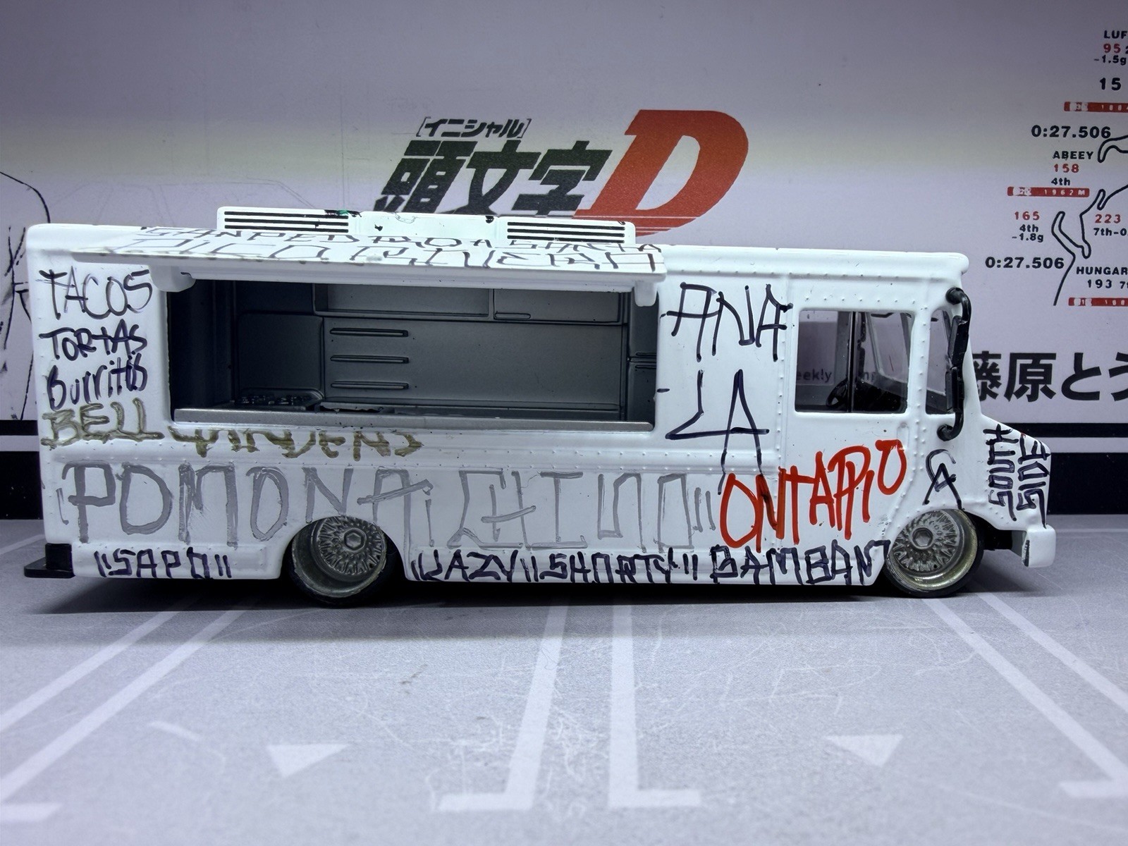 Food Truck MIJO 1:64 Die-cast American Diorama California Graffiti Taco Truck
