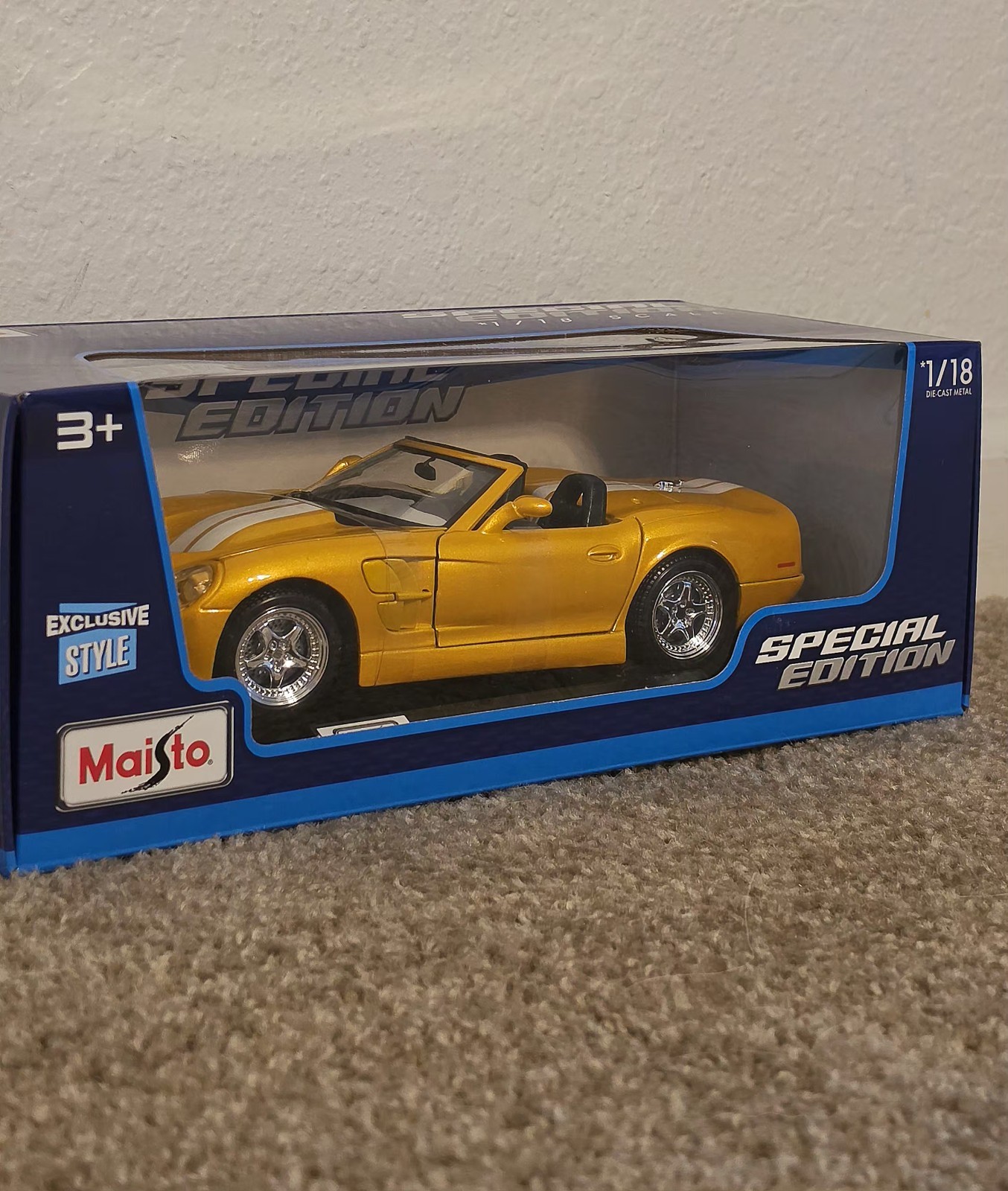 Shelby Series One 1:18 Maisto Exclusive Style Special Edition – Yellow, Diecast
