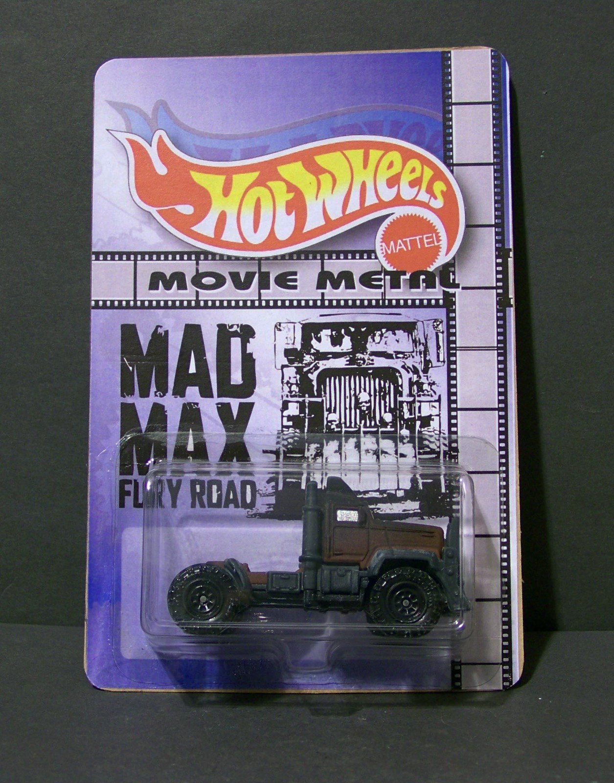 Custom HotWheels and package of War Boy Rig “Movie Metal” MAD MAX FURY ROAD