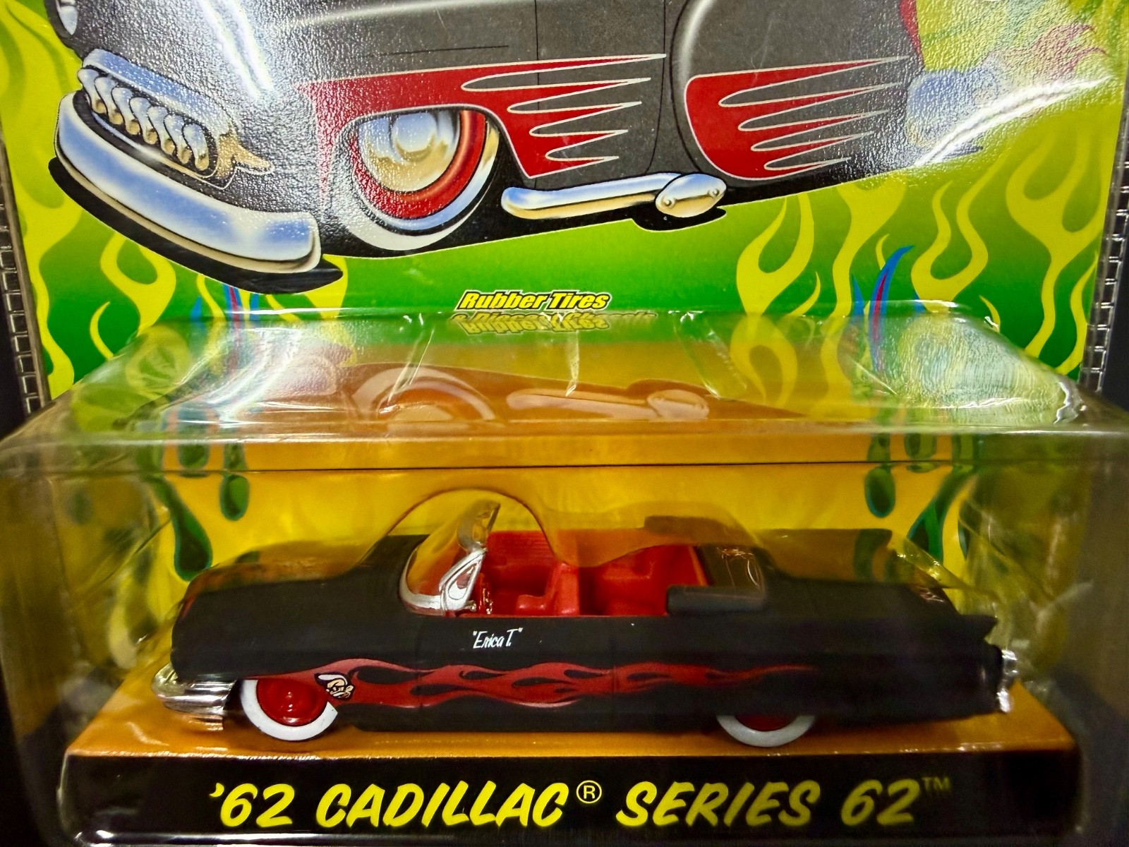 Jada 2003 1:64 Road Rats ’62 Cadillac Series 62 Black w/Flames NIP