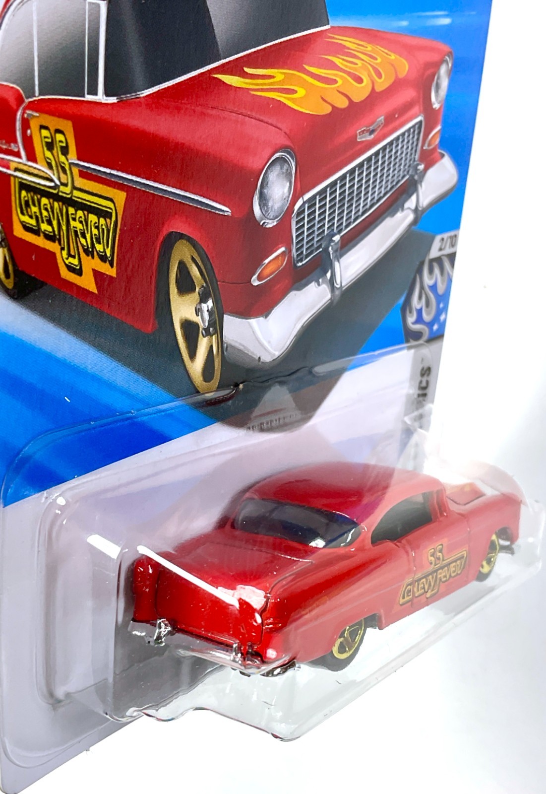 2026 K Case Hot Wheels Classics 1955 ’55 Chevy Red Flames 1:64 “Chevy Fever”