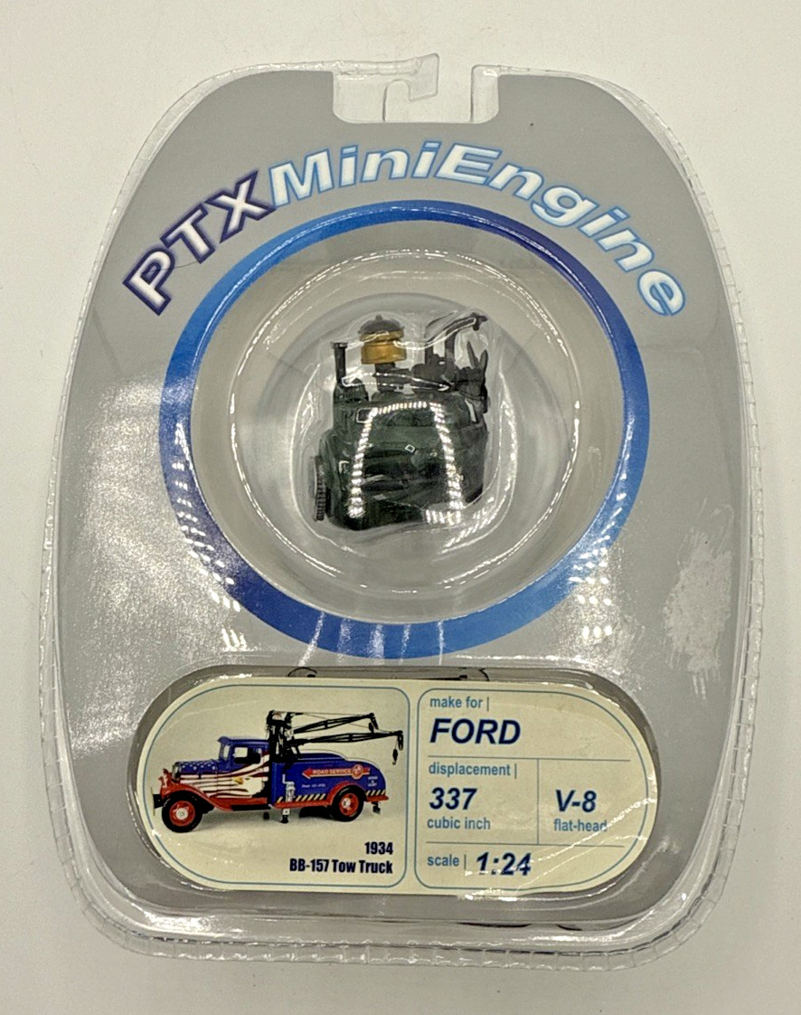 PTX MINI ENGINE 1934 FORD BB-157 TOW TRUCK 1:24 337 CUBIC INCH V-8 FLAT HEAD