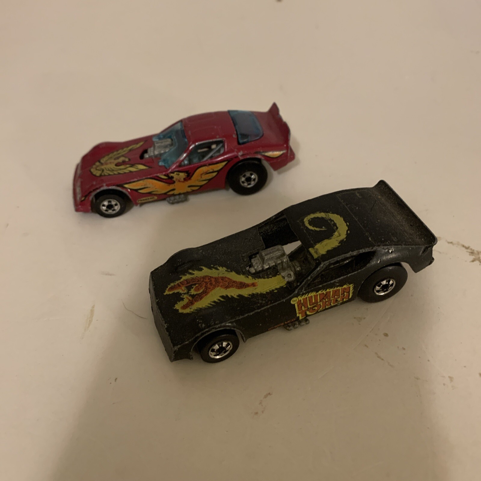 Lot Of 2 Hot Wheels Funny Car Dragsters Human Torch And Firebird Loose