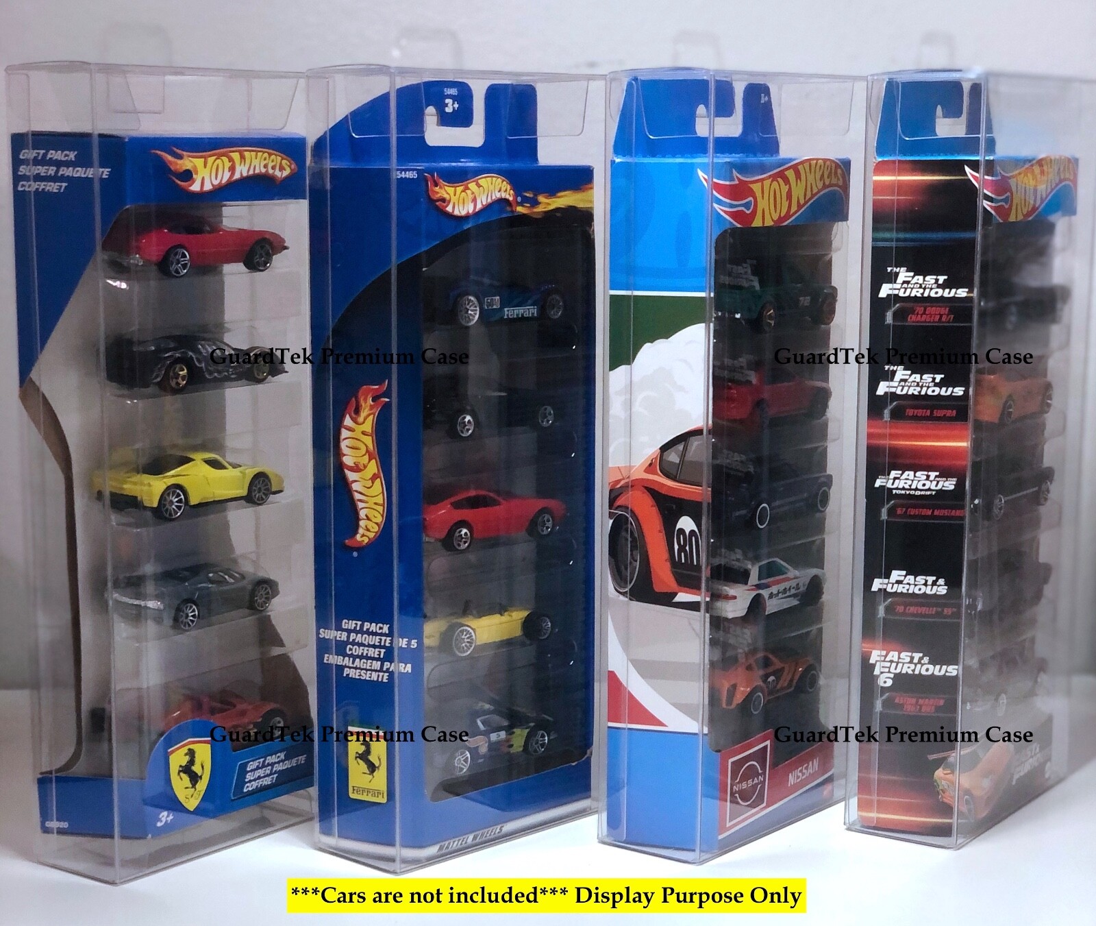 Guardtek Protector Case Display Fits Hot Wheels Nissan 5 Pack Box Set (5 pcs)