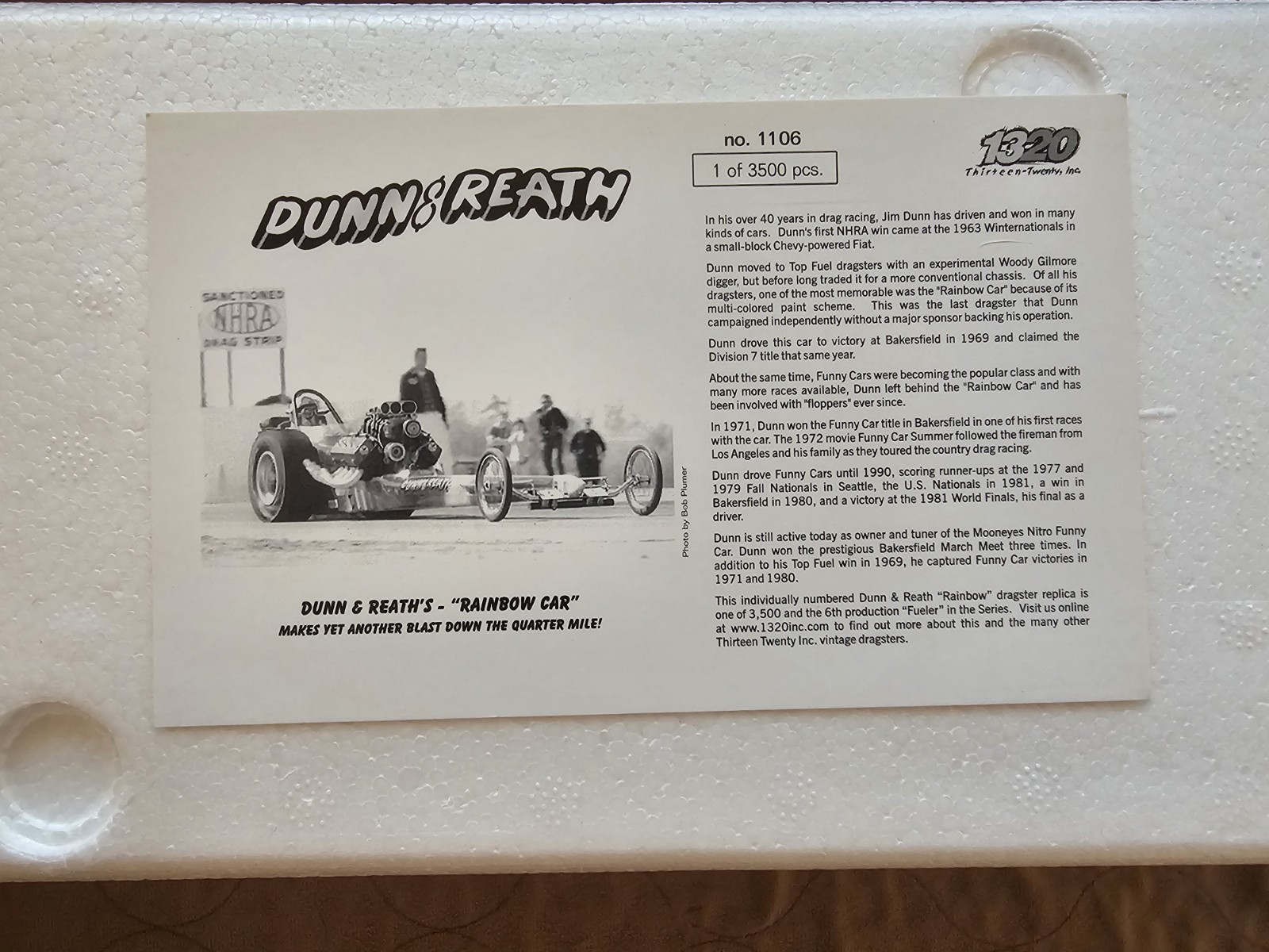 Thirteen-Twenty Dunn & Reath The Fuelers 1320 1:24 Diecast NHRA Dragster