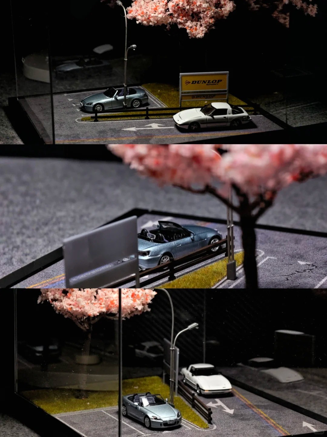 1/64 Diorama Diecast Garage Model LED Lighting Parking Lot Scene Display Case US