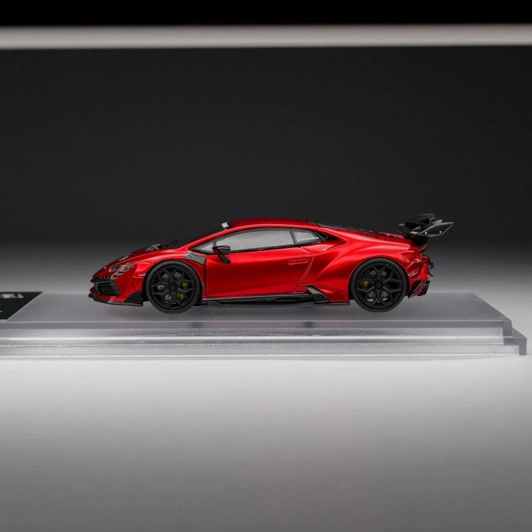 LAMBORGHINI HURACAN DARWIN PRO TRANSPARENT RED 1/64 DIECAST CAR BY KING MODEL KM