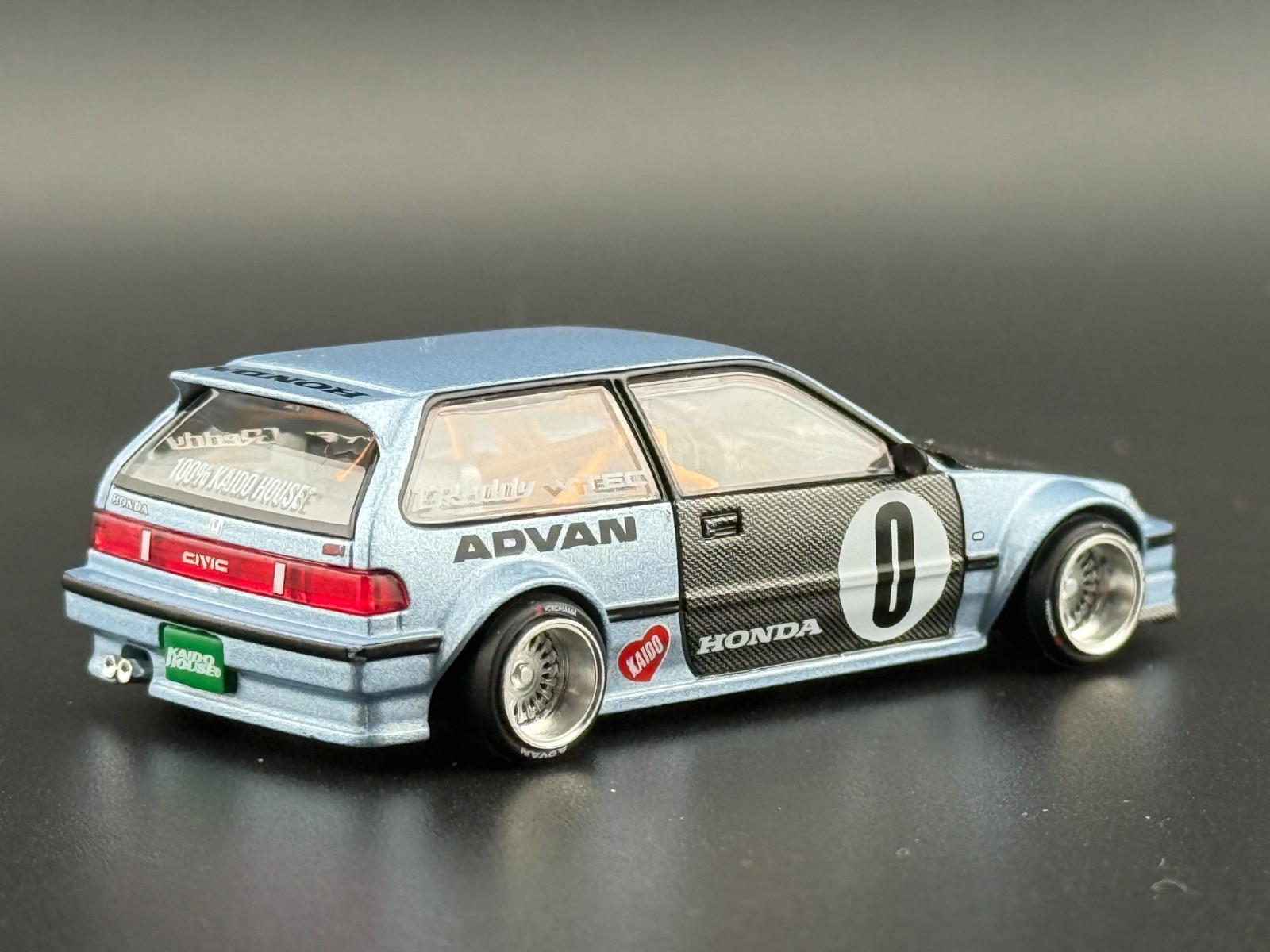 Kaido House x Mini GT Honda Civic (EF) Kaido Roulette V1 Light Blue #179 1/64