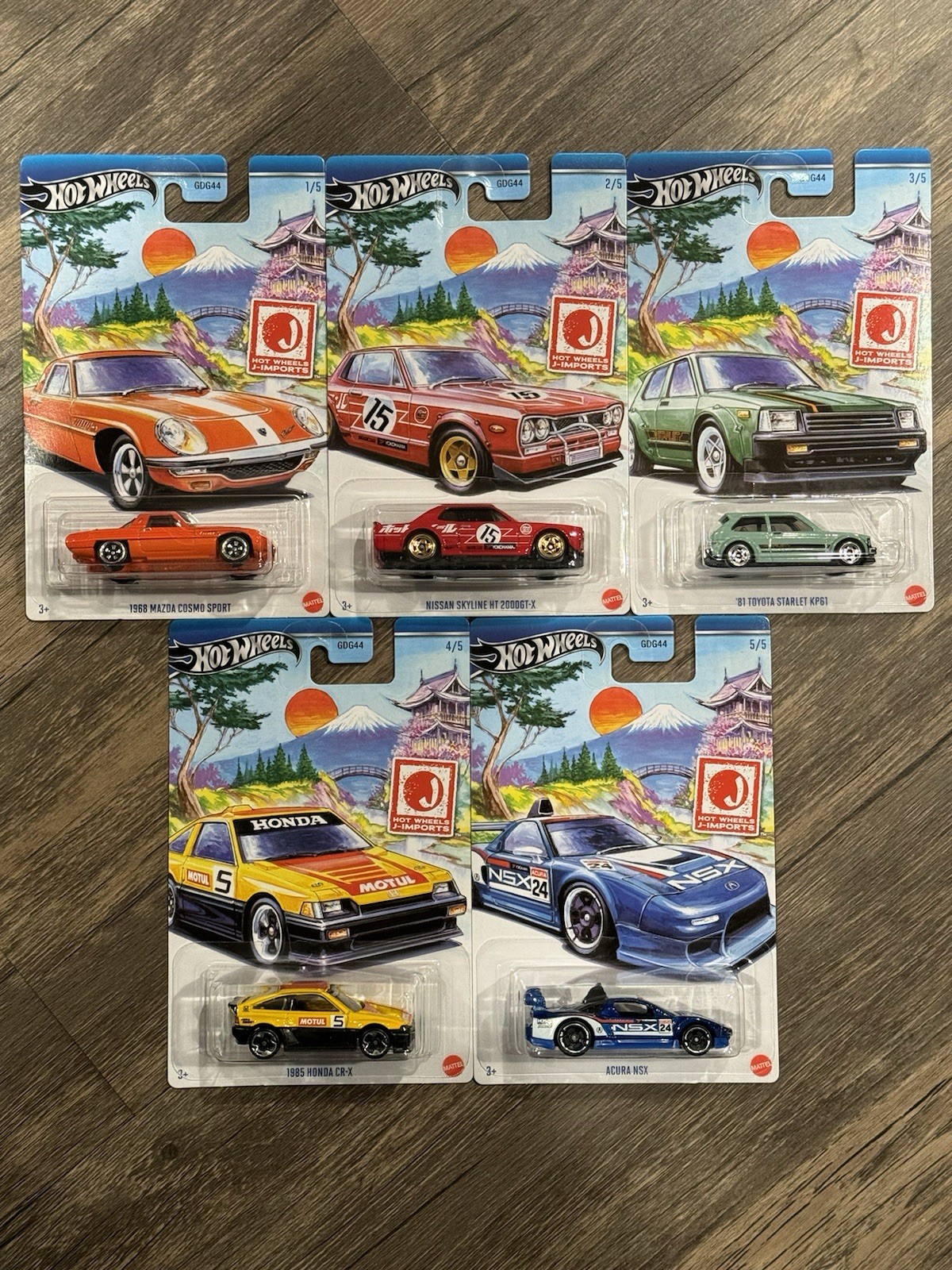 Hot Wheels 2024 J-Imports Mazda,Nissan,Toyota,Honda,Acura Set