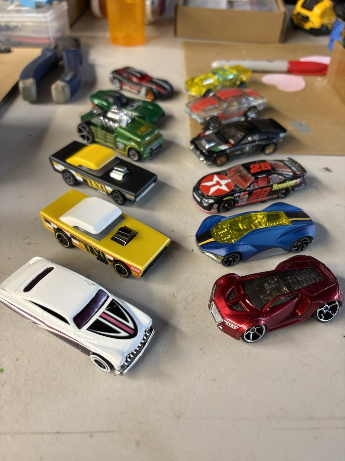 Loose Hot Wheels 11 Assorted Hot Wheels Plus 1 NASCAR. Lot Of 12