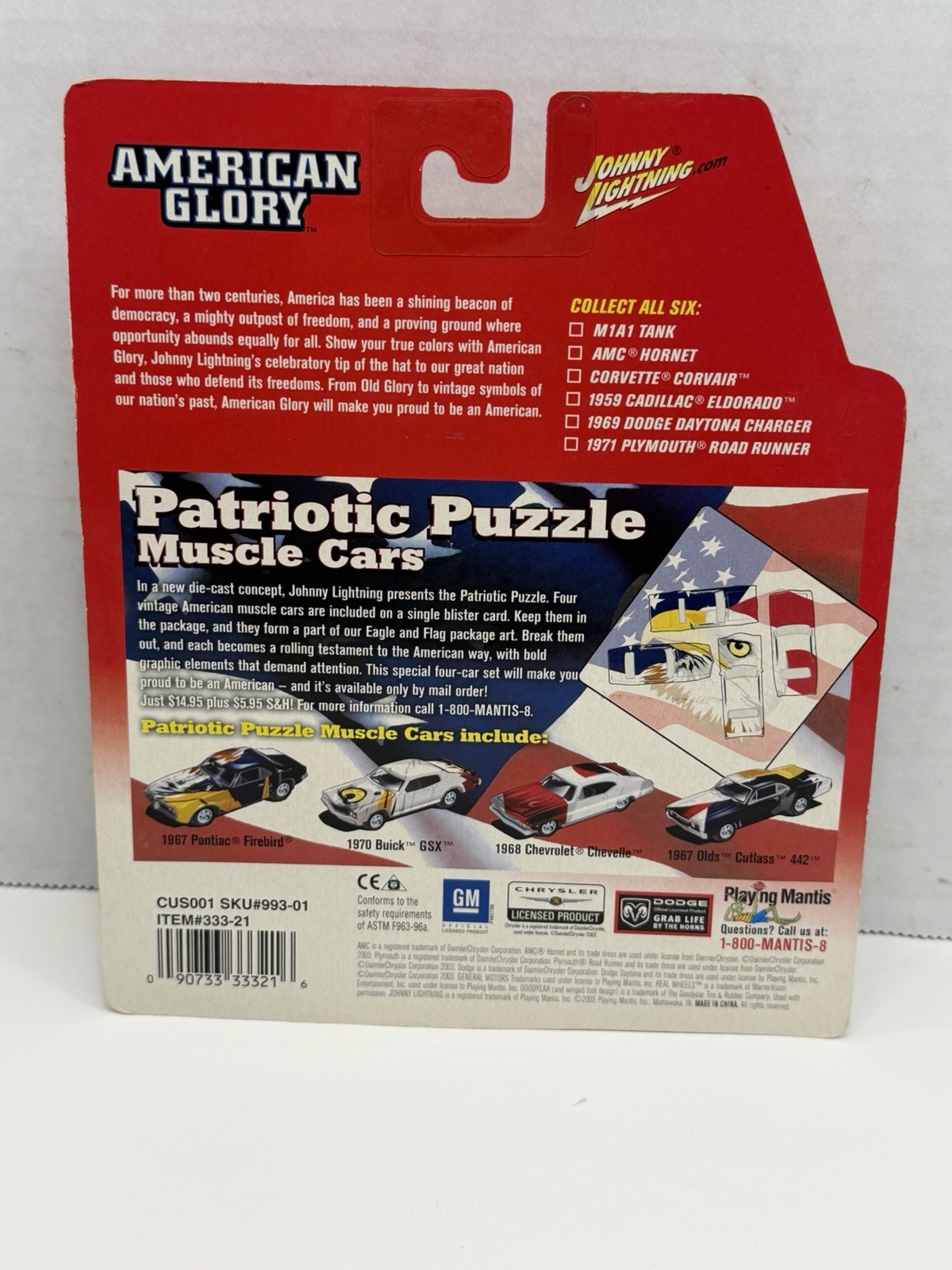 Johnny Lightning American Glory M1A1 Military Abram’s Tank Diecast USA 1/100