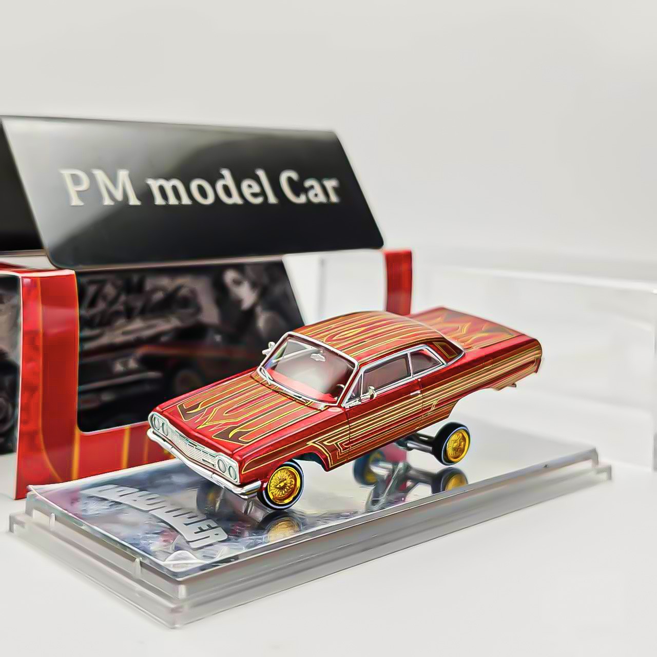 97M 1:64 Corona Impala SS 1964 Lowrider Hydraulic Chassis Diecast Model Car