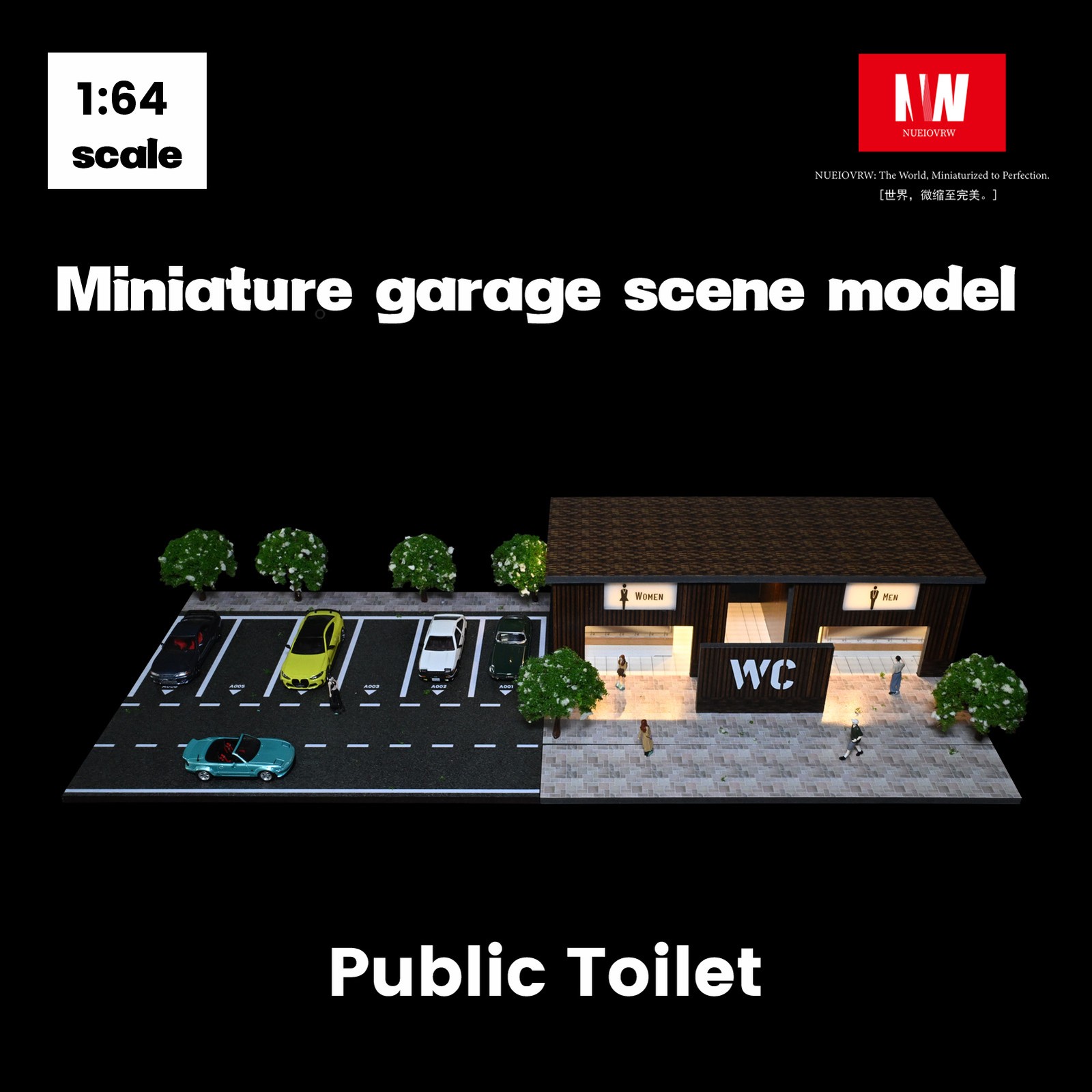 Diorama Diecast 1/64 Scale Garage Model City LED Street Buildings View Display