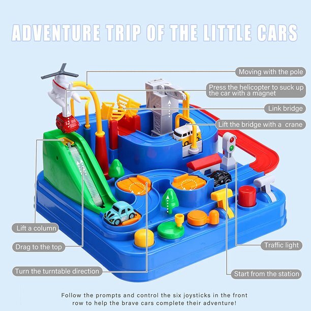 Adventure Race Car Track Kids Toys for 3 4 5 6 Year Old Boys Girls