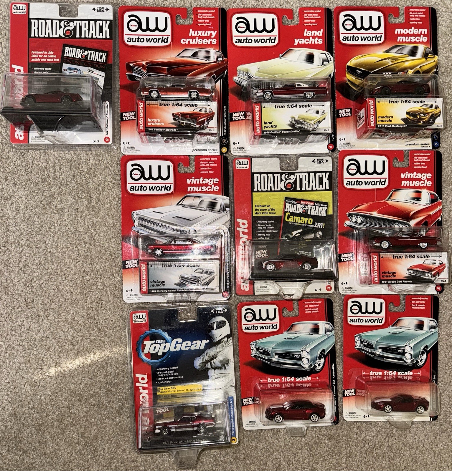 AutoWorld Auto World Ultra Ruby Red’s Chase AW Lot Of 22 Diecast Collector Cars