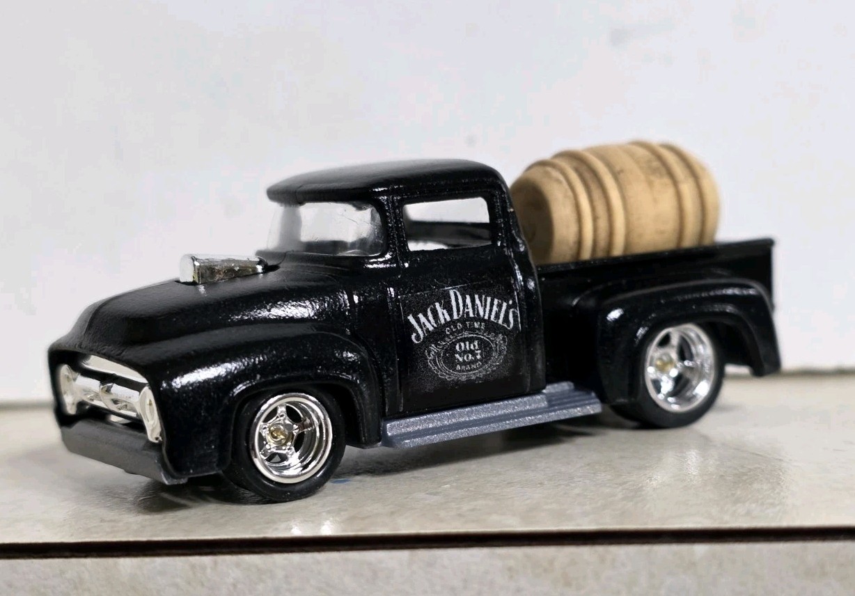 HOT WHEELS CUSTOM jack Daniels 56 FORD TRUCK REAL RIDERS