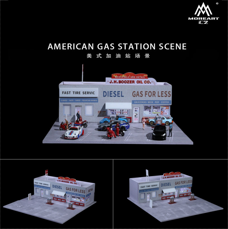 More Art Diorama 1:64 Garage Model LED Japanese Parking Lot Display Case Toy US