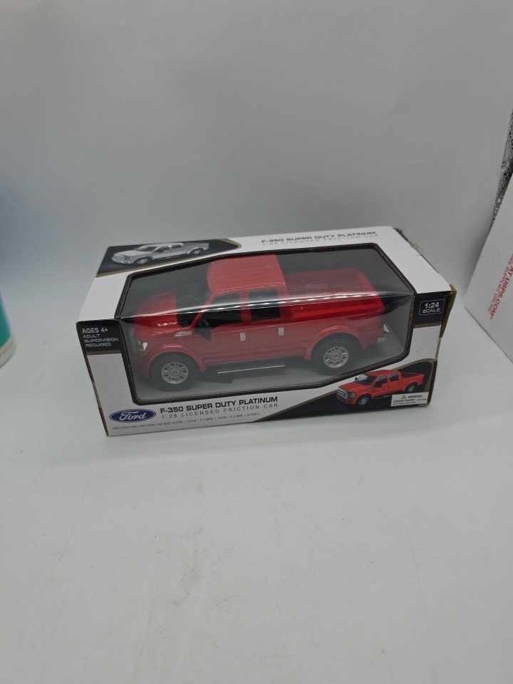 Ford F-350 Super Duty Platinum Red Pickup Truck 1:28 Scale Licensed Friction NEW