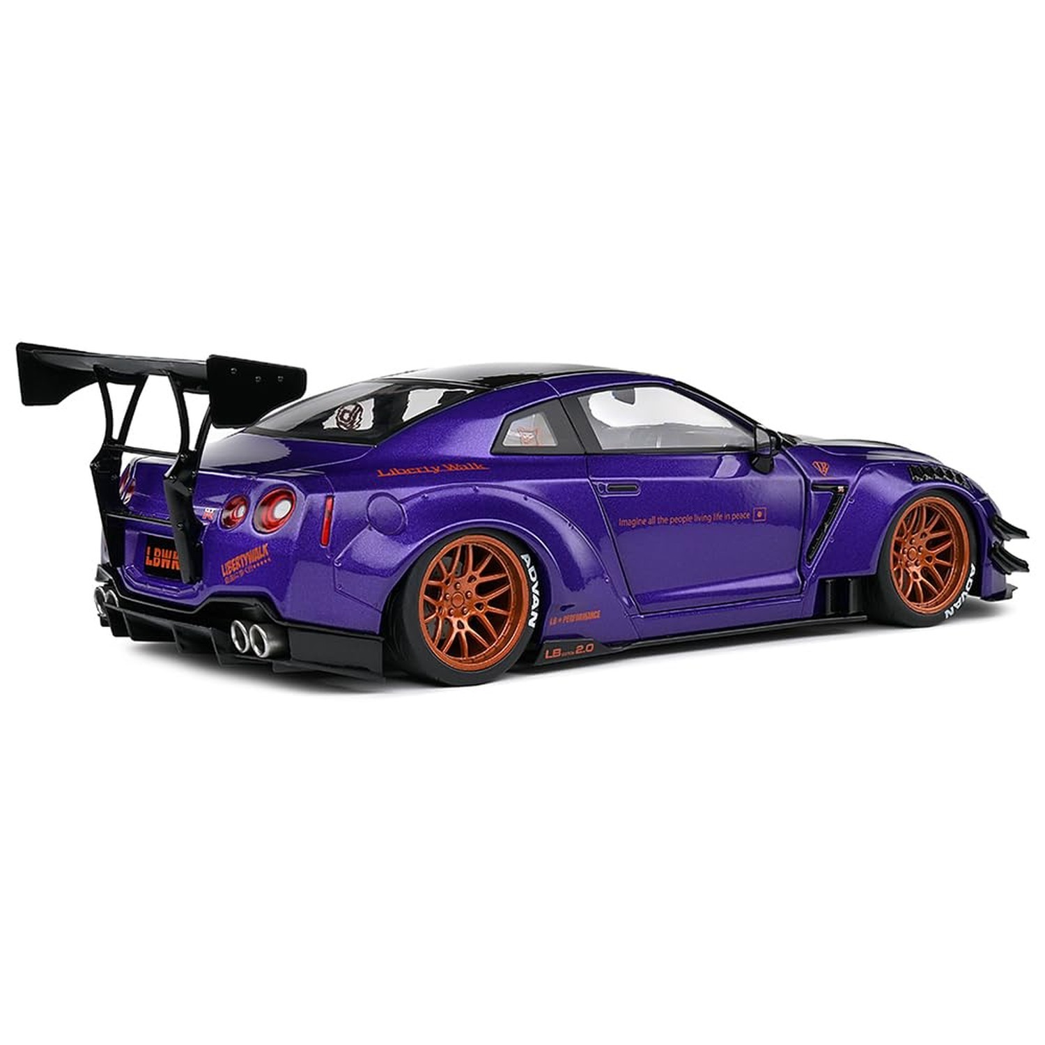 Solido 1:18 Scale Diecast – Nissan GT-R (R35) W/Liberty Walk Body Kit 2.0 Pur…