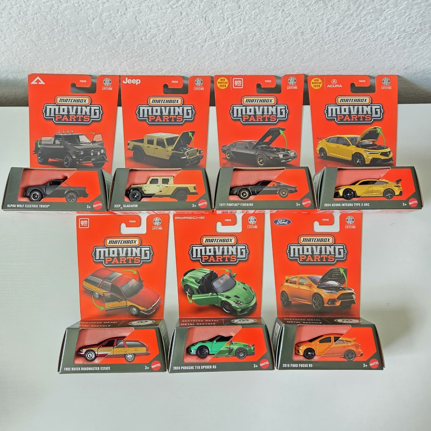 2026 Matchbox Moving Parts Wave 4 Vehicles Case of 7 cars FWD28-978M