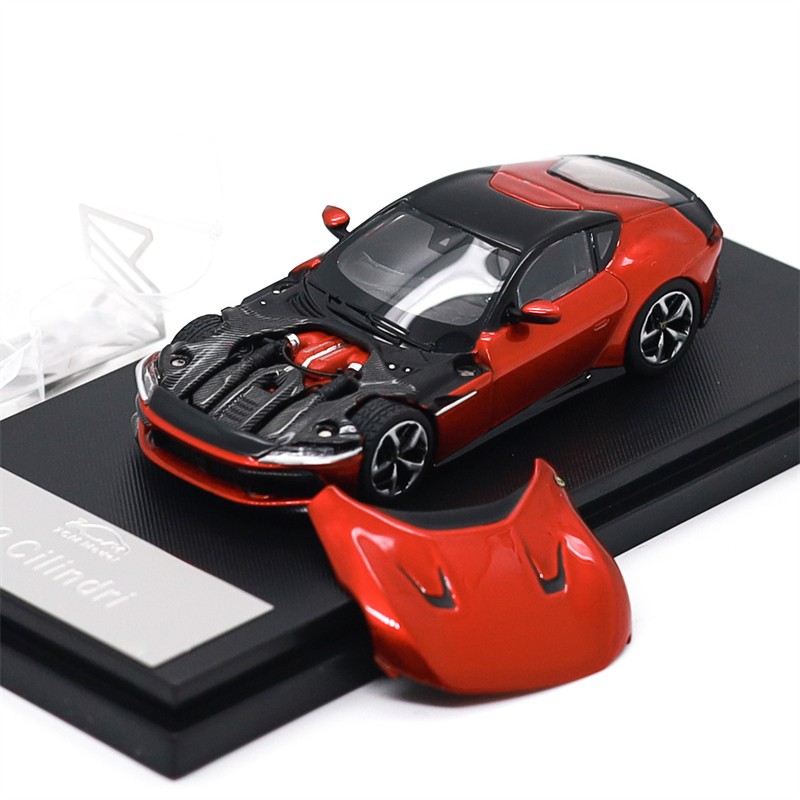 7CM Model 1:64 12 Cilindri Coupe Metallic Red Diecast Model Car