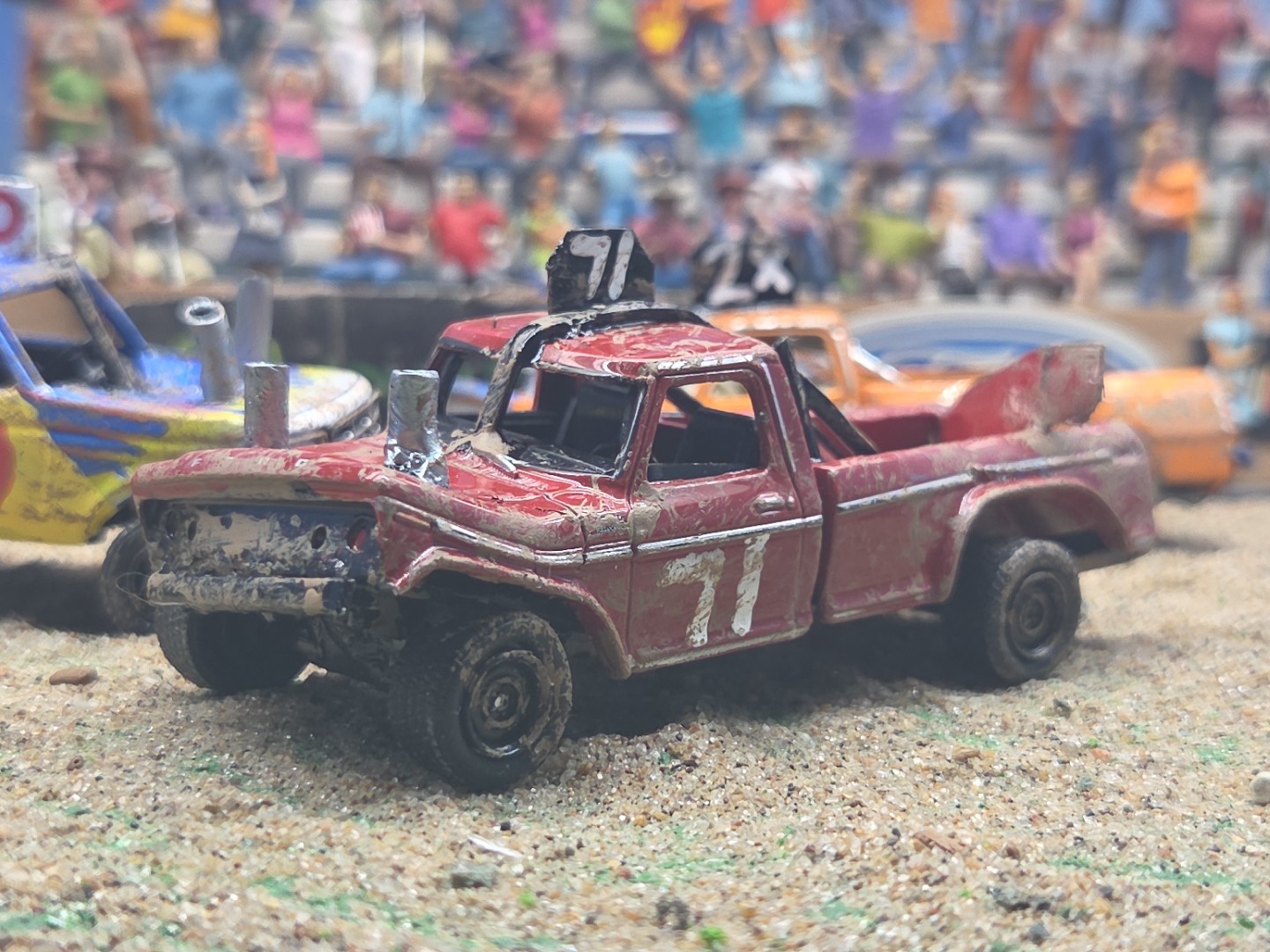 DEMO DERBY CUSTOM DEMOLITION Truck #71 1979 FORD F250 1/64 Junk Yard RANGER XLT