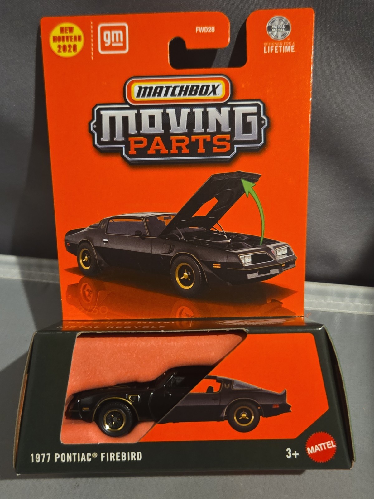 2026 Matchbox Moving Parts 1977 Pontiac Firebird Black Case M NEW Sealed